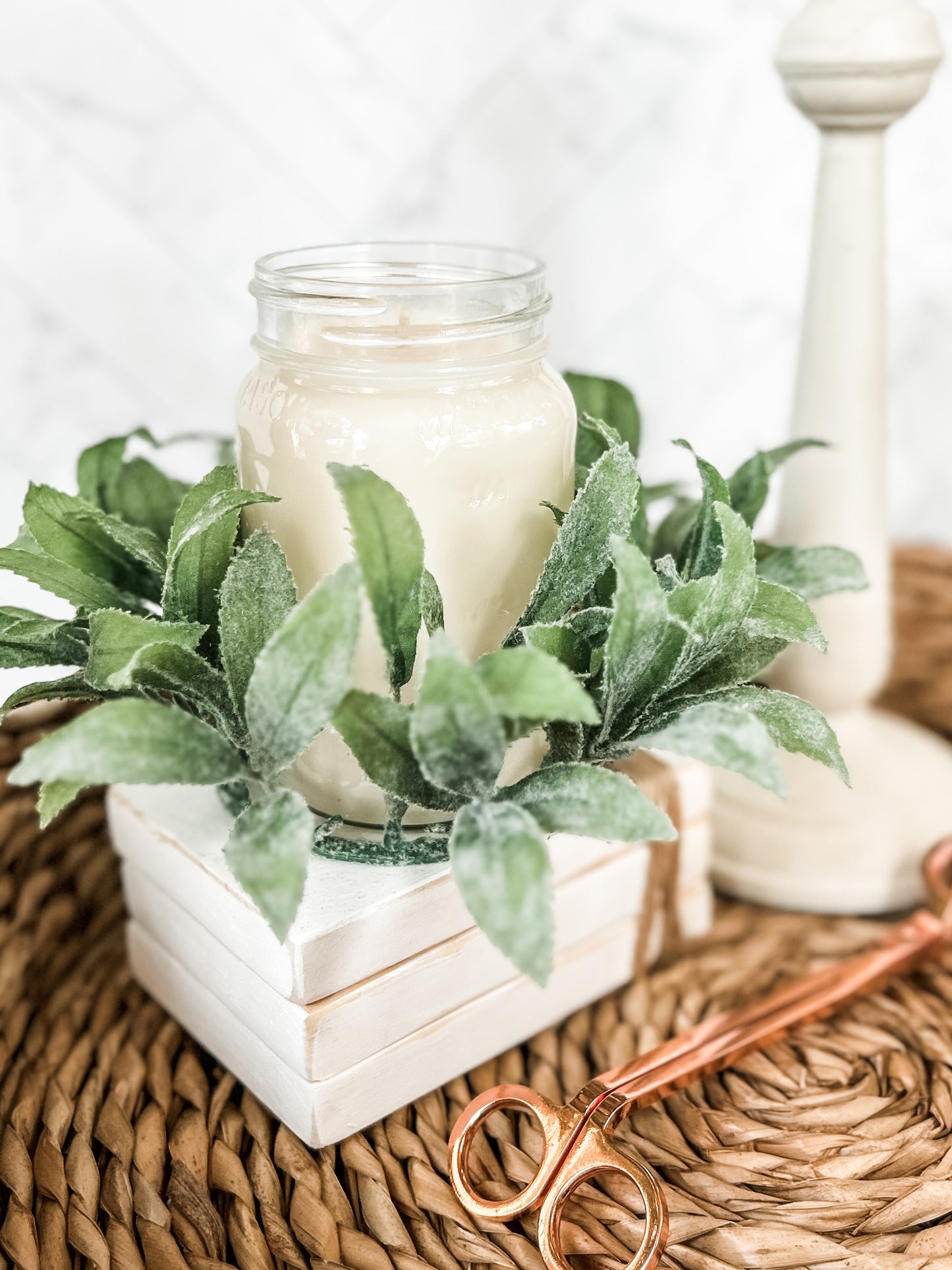 Velvety Sage Candle Ring