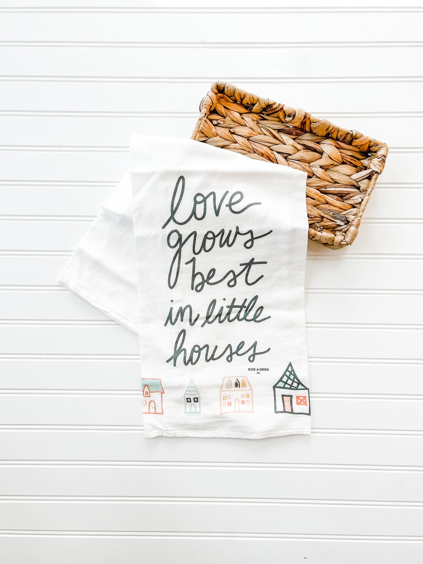 Love Grows Best Tea Towel